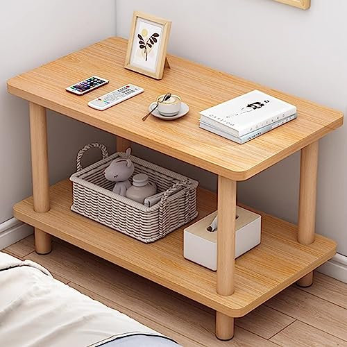 SHZNDHD Table de Chevet en Bois, Tables d'appoint pour Chambre à Coucher, Table d'appoint avec Rangement, Table de Chevet Moderne – pour Salon, Bureau (Couleur : Noyer, Taille : W-30 cm/L-60 cm)