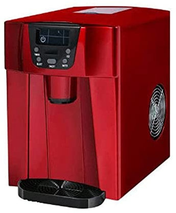 TEmkin Macchina per Il Ghiaccio Automatica, Macchina per Il Ghiaccio da banco 3 in 1 + Dispenser per cubetti di Ghiaccio + Dispenser per Acqua Fredda con Display a LED, con Paletta per Ghiaccio