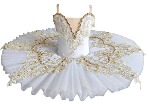 Tytyozay Weiße professionelle Ballerina Ballett Tutu, Frauen Erwachsene Ballerina Party Ballett Tanz Kostüme für Kinder Kinder Kinder Mädchen,Weiß,170