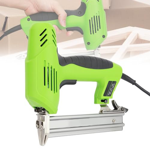 QUTBAG Grapadora eléctrica 1800 W, Pistola de Clavos con Grapas de Alta Resistencia, Velocidad de 45/min, Rango de clavado de 10-30 mm, Herramienta doméstica para carpintería para alfombras tapicería