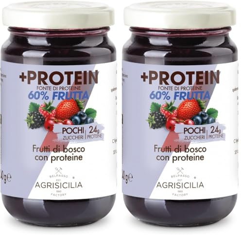 Agrisicilia +Protein Confettura di Frutti di Bosco con Proteine (Confezione da 2)