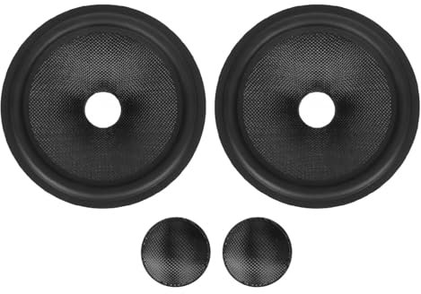 Confezione da 2 Coni per Altoparlanti in Carta, Coni per Subwoofer, Carta per Tamburo, Diametro Interno 3,6 Cm con Rivestimento in Gomma per Altoparlanti da 20,3 Cm