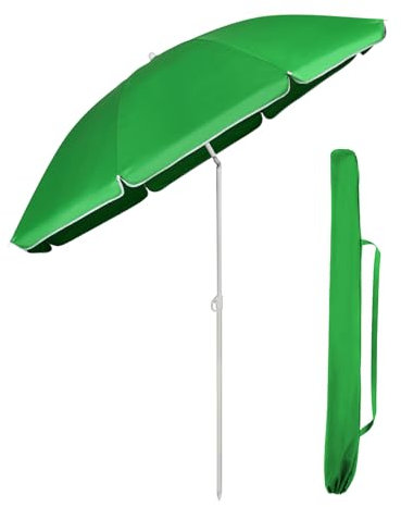 Sekey 180cm GRS-zertifizierter Sonnenschirm für Garten & Terrasse | Höhenverstellbar & Neigbar mit UPF50+ | Wasserdichtes Recycling-Polyester | Windstabil mit 8 Streben
