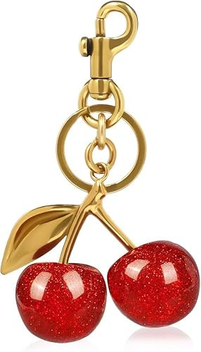 LQTSLFM Kirsche Schlüsselanhänger,Anhänger Kirsch Bag,Vielseitiger Schlüsselanhänger,Modischer Taschen oder Schlüssel Accessoire für handtaschen, Geschenk für Frauen (Großes Rot)