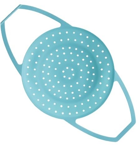 Silicone Steamer Basket, Food Safe Cooking Accessory, Multifunctional Steamer Basket, Heat Resistant Kitchen Steam Tools with Strong Feet for Pot and Pressure Cooker (Blue)