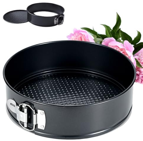 Reroon Moule à charnière antiadhésif de 18 cm - Rond - Anti-fuite - Pour gâteaux, pizzas et crêpes