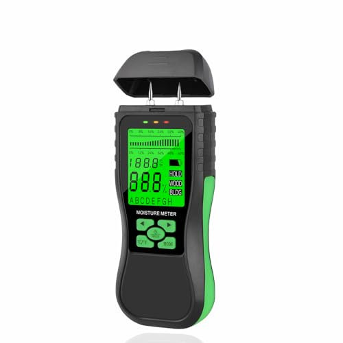 Feuchtigkeits Detector Feuchtigkeitsmesser - Holzfeuchtemessgerät mit LCD-Display - Pin-Typ Feuchtigkeitsmessgerät für Holz oder Baustoffe (ohne Akku)