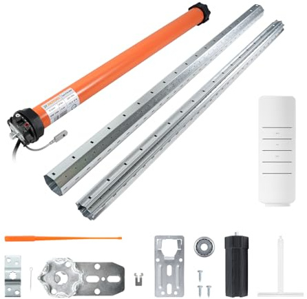 3T-MOTORS Funk-Rollladenmotor Komplettset mit Fernbedienung HSZ1, SW60 Welle 2,70 m, 3T45-20RX (Zugkraft 20 Nm/40 kg) mit mechanischen Endschaltern, bidirektional, Rollladenantrieb