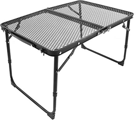 Outdoor-Klapptisch aus Eisengeflecht, Campingtisch aus Aluminiumlegierung, Picknicktisch, tragbarer Grilltisch, Outdoor-Kochtisch mit Aufbewahrungstasche für Camping, Garten,