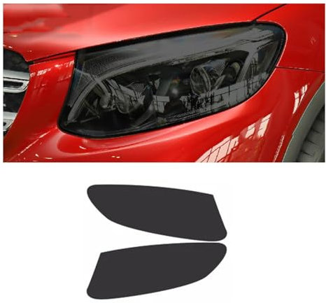 YLWDKORR Pellicola Protettiva fari Auto per Merc&edes B&Enz Classe GLC X253 C253 2015-2019 Pellicola fari Auto, Luce Anteriore, Trasparente, annerito, Adesivo Protettivo Esterno