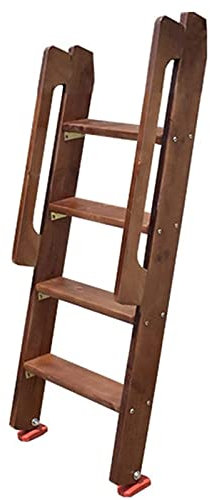 Etagenbett-Twin-Hochbett-Hakenleiter, 44 cm hölzerne Etagenbettleiter mit Handlauf und Beschlag, Kinderzimmer/Schlafsaal/Wohnmobil-Etagenbettleiter, Belastung 330 lbs (Größe: 4 Stufen 125 cm/49 Zoll)