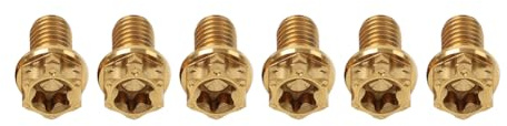 SIKUAI M6*10mm Bolzen Schrauben Race Spec Torxkopf Flansch Gold Titanlegierung für 6Stk