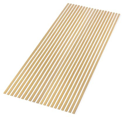 wohnartig® Akustikpaneele 3,3 m² MODULLO - 275 cm x 119 cm (Set=4 Paneele 27,1 x 275 cm + 4 Verbindungsmodule 3,1 x 275 cm) Farbe: Honig Eiche auf weißer HDF-Platte | Wandverkleidung | Wandpaneele