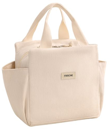 Zyluniy 12L Lunchtasche Kühltasche Lunch Tasche Lunchbox Large Tasche Wiederverwendbare Lunchbag Large Kühltasche Lunchbox Tragbar für Erwachsene, Arbeit, Schule, Picknick, Strand (Beige)