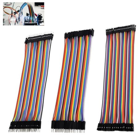 120 st Jumper Wire Breadboard DuPont kabel, 40 stift 3 i 1 kabelband för hane, hona, hane, hona, kvinnor, flerfärgade separerbara trådar för Arduino prototyppi, kablar 2,54 mm 20 cm