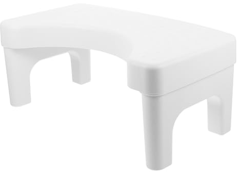 Sgabello da Wc in Pp Antiscivolo Bianco Pieghevole per Casa | Design Ergonomico, Salvaspazio e Compatto, Adatto a Bagni Pubblici e Domestici, Stile Semplice