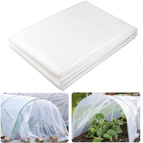 Teksome Lona de Invernadero - Película Impermeable de PE para Plantas,Lámina para Invernadero Protección de Jardín Agrícola Balcón Césped Exterior