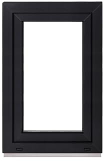 Framex Ventana Para Sótano de Plástico, Para Interior Blanco/Exterior Antracita, Ancho x Alto: 40 x 50 cm (400 x 500 mm), Doble Acristalamiento (32 mm), Giratorio Inclinación DIN Izquierda
