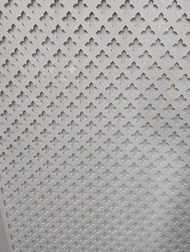 Wooden Cross (35mm) Style Decorative Panel, wall partition,Radiator Cover Grid, Furniture Decoration, Laser Cut from 3 mm Thick MDF Board (size1200mm x 620mm Primed White) with Cross Pattern (001AP).