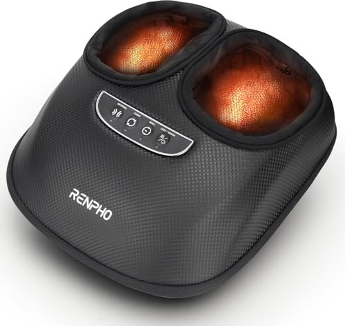 RENPHO Foot Massager with Heat, Shiatsu Deep Kneading Foot Massage, 3 Air Compression Modes & Levels, Electric Foot Massager for Tired feet, Gifts for Women & Men Size up to UK 12