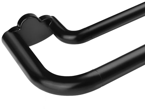 HOTOZON Double Tringle à Rideau 76-122 cm, Design Enroulable et Extensible 19 mm en Noir Occultant, pour Chambre et Salon