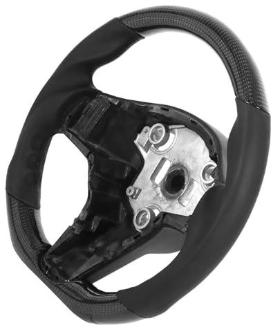 CFTGIW Carbon Fiber Steering Wheel Full Leather Grips Flat Bottom D Type Racing Steering Wheel Carbon Symmetrical 3K Uniform a Luxurious Upgrade Racing the and Interior
