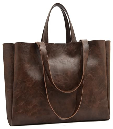 Waniki Handtasche Damen Mittelgroß Shopper Tasche Groß PU Leder Tote Bag Vintage Schultertasche Wasserdicht Hobo Tasche Handbag Handbags for Women für Arbeit Schule Shopper Lässige täglich