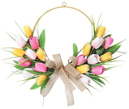 Ghirlande Per Porta D'Ingresso, 40x40cm, Ghirlande Da Esterno Per Porta D'Ingresso, Decorazione Bohemien Con Fiori Artificiali, Per Casa Parete Interni Matrimoni San Pasqua Feste Di Benvenuto A Casa