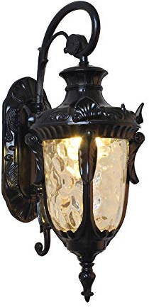 Sconce Fixture Exterior Wall Light Sconces Waterproof Ip55 Wall Lamp E27 Terrace Lighting Decorative Retro Court Style Outdoor Lantern Seed Water Glass Corridor Porch Pillar Lantern Indoor Ho/Bla