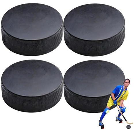Generisk ishockeypuckar – 4-delad rullhockey-puckar | 3 tum lätt PU-träningsutrustning | inomhussporttillbehör – för kvinnor, män, barn, uppfartsövningar