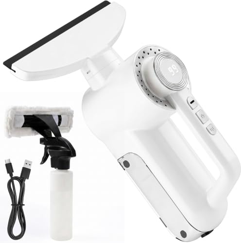 Nettoyeur de vitres sans fil, batterie 2 en 1 pour humide et sec, nettoyeur de vitres électrique 1200 Pa avec fonction pulvérisation, raclette de fenêtre rechargeable pour verre, miroirs, vitres de