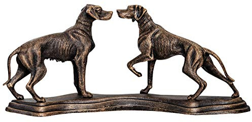 aubaho Eisenfigur Hund Jagdhund Figur Skulptur Eisen Antik-Stil - 49cm