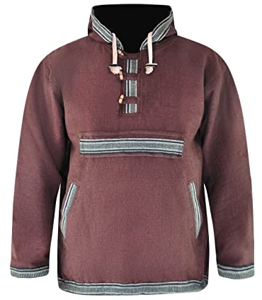 virblatt - Damen & Herren Baja Hoodie | Baumwolle | Vintage Kapuzenpullover Herren Hippie Pullover Ethno Sweatshirt Goa