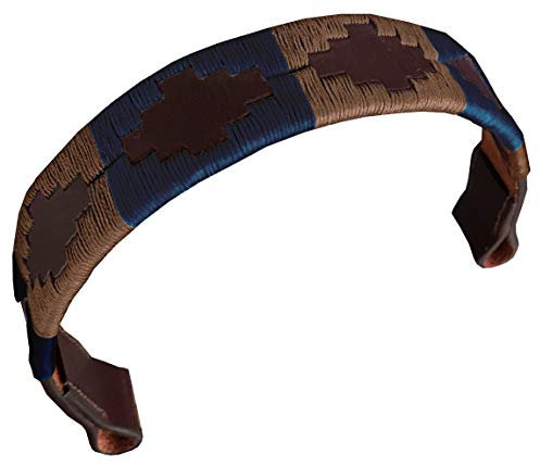 CARLOS DIAZ Designer Echtes Leder Gewachstes Besticktes Gaucho Polo Pferd Zaumzeug Stirnband (Großes (Pferd) 16 Zoll)