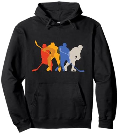 Eishockey Design mit Eishockey Spieler Silhouetten für Fans Pullover Hoodie
