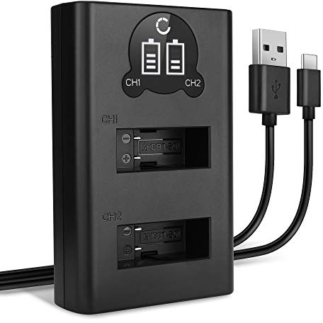 CELLONIC AHDBT-501 Dual Schnellladegerät kompatibel mit GoPro Hero 5 Black Hero 6 Black Hero 7 Black Hero 7 Silver Hero 7 White Hero 8 Black AHDBT-501 Akkuladegerät Ladekabel Dual Ladegerät