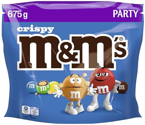 M&M'S Crispy Knusper Schokolinsen mit Schokolade, 675g | Schokolinsen mit knusprigem Reiskern, knackiger Naschspaß für Filmabende, schulanfang, schulanfänger geschenke und Teilen