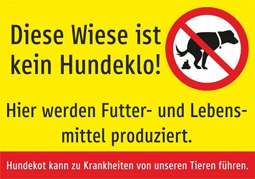 Schild: Diese Wiese ist kein Hundeklo! - A2, 594x420mm, beidseitiger Druck | Aluverbundschild