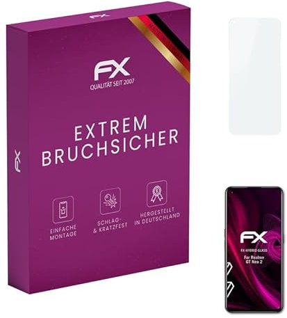 atFoliX Lámina Protectora de plástico Cristal compatible con Realme GT Neo 2 Película Vidrio, 9H Hybrid-Glass FX Protector Pantalla Vidrio templado de plástico