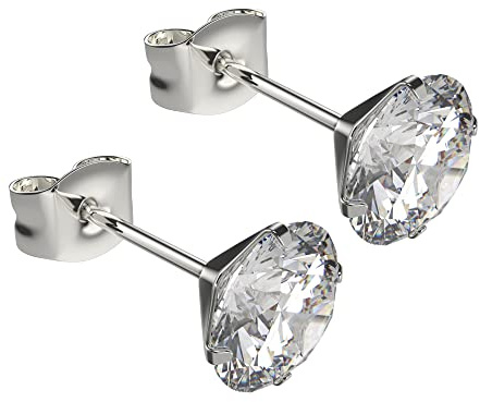 Max Palmer® Kristall Ohrstecker 925 Silber mit Krappenfassung - 3 Farben & 3 Größen