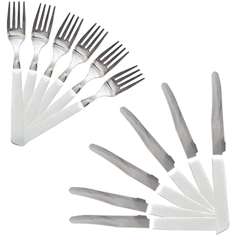 MAURY'S FORCHETTE E COLTELLI DA TAVOLA IN SET DA 12 PEZZI (Bianco)