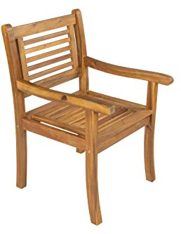 SAM Gartensessel Cordoba, Akazienholz massiv & geölt, Holzsessel für Balkon, Terrasse, Wintergarten oder Garten, robuster Gartenstuhl, pflegeleichtes Unikat