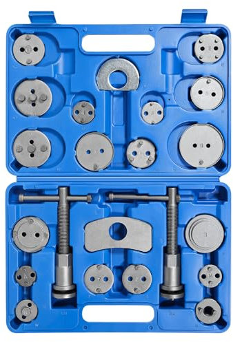 Uten Brake Calliper Tool Sets Disc Brake Pad and Caliper Service Tool Kit, Universal Disc Brake Caliper Wind Back Tool for Brake Pad Replacement Reset 22 Pieces