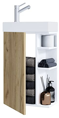 2-TLG Set | Waschplatz für Gäste WC | Gästebad | Waschtisch Toilette | Badmöbel Badezimmer Set – Lumia