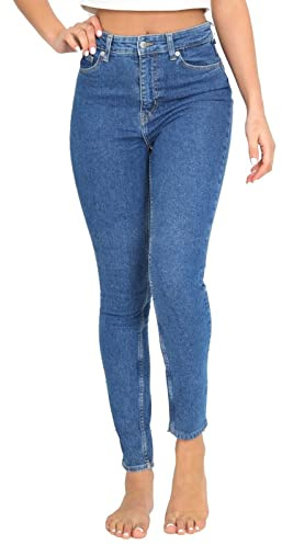 UC Ex High Street Brand Skinny Jeans for Women, Ladies High Waist Jean Skinny Stretch Pants Dark Blue