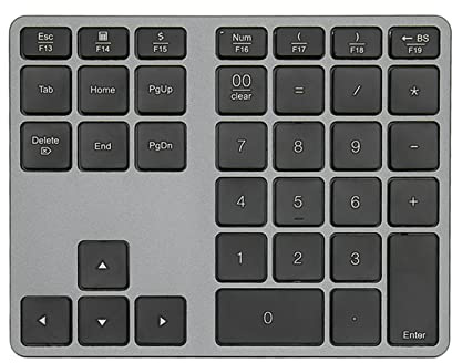 Teclado Numérico, Teclado Numérico Inalámbrico Recargable de Aluminio, Teclado Numérico Externo de Tijera Delgado de 35 Teclas, para Win iOS, para Tableta Portátil de Escritorio