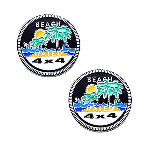 4x4 Rated Emblem Logo Auto Abzeichen Embleme runde Aufkleber Auto Emblem Aufkleber (Strand)