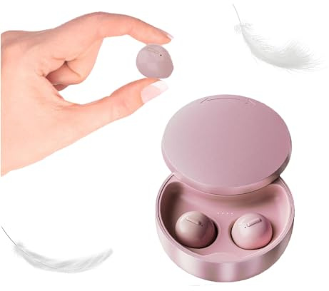 Xmenha Mini écouteurs sans Fil Bluetooth pour Dormir pour Petites Oreilles Mini écouteurs Intra-Auriculaires Étanche Léger HiFi Son stéréo avec Microphone pour Le Travail, Le Sport