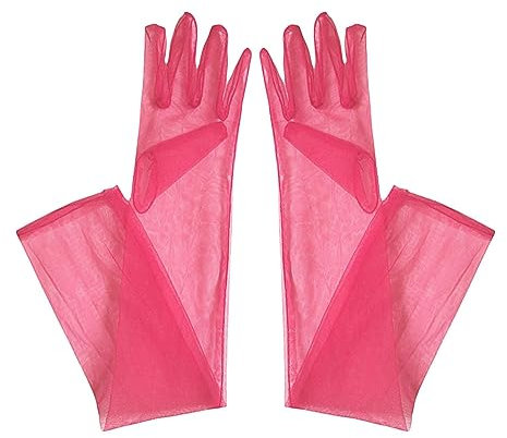 Idezek Braut-Tüll-Handschuhe,1 Paar Mädchen-Tüllhandschuhe, transparente Brauthandschuhe - Ellenbogenlange Halloween-Kostü -Partyhandschuhe, Damen-Tüll-Hochzeits-Brauthandschuhe
