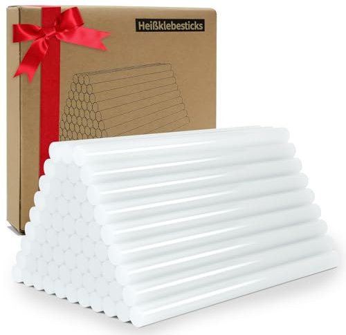 Lot de 60 pistolets à colle chaude - 7 x 130 mm - 7 x 130 mm - Bâtons de colle chaude - 7 mm - Pour les loisirs, l'art et le bricolage